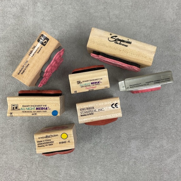 Floral hearts background & corner designs + ribbon frame stamps lot - Picture 2 of 5